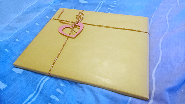 My Papercut beautifully packaged in brown paper and string.