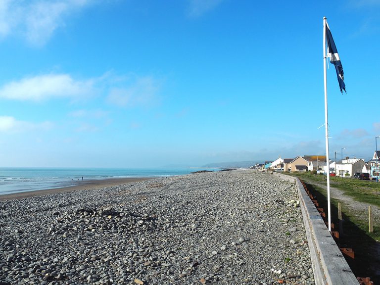The beach at Borth.