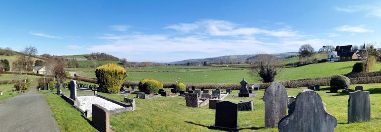 Looking down the valley from the cemetery.