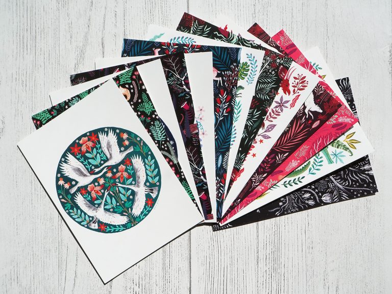Papio Press Floral Creature Illustrated Postcards