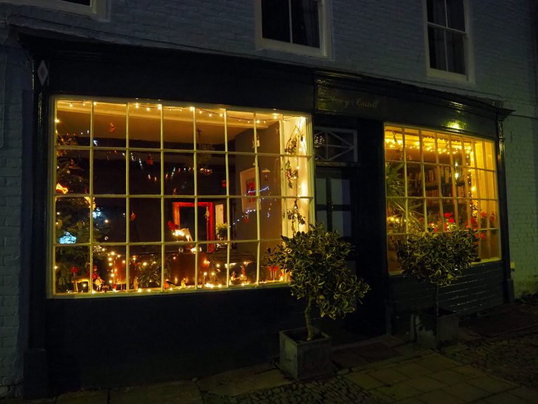 Decorated windows.