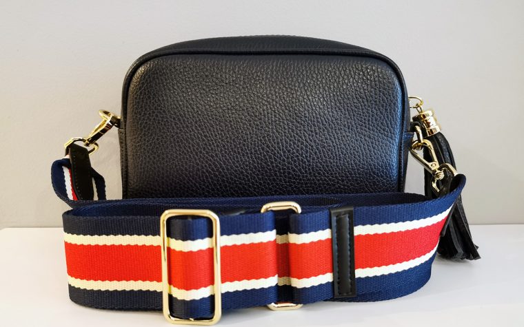 Navy Blue Leather Crossbody Bag from Pure Innocent London.