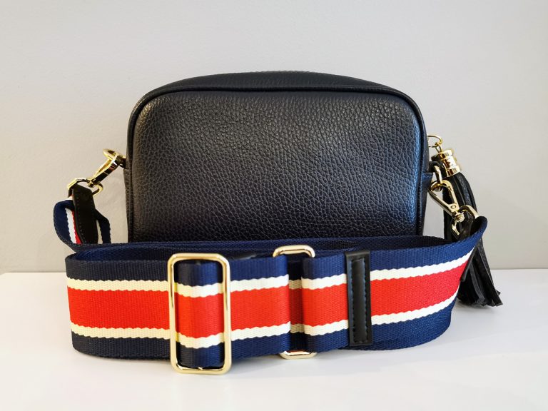 Navy Blue Leather Crossbody Bag from Pure Innocent London.