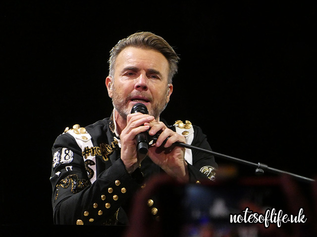 Gary Barlow on the 'B' stage.