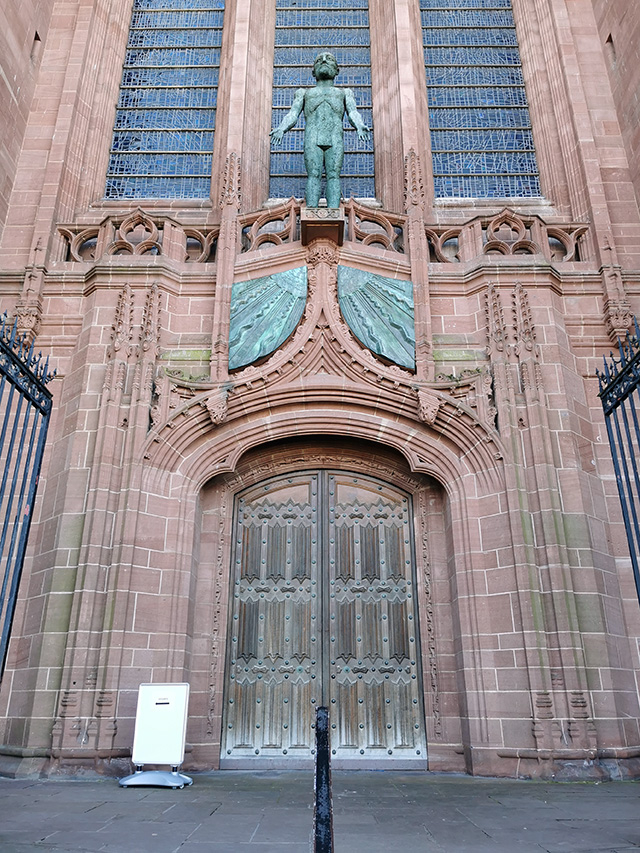The entrance to Liverpool Cathedral.