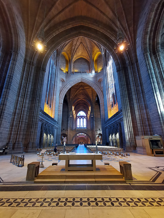 Inside Liverpool Cathedral.