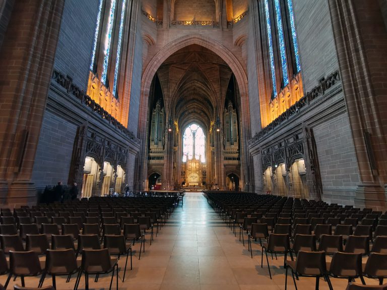 Inside Liverpool Cathedral.