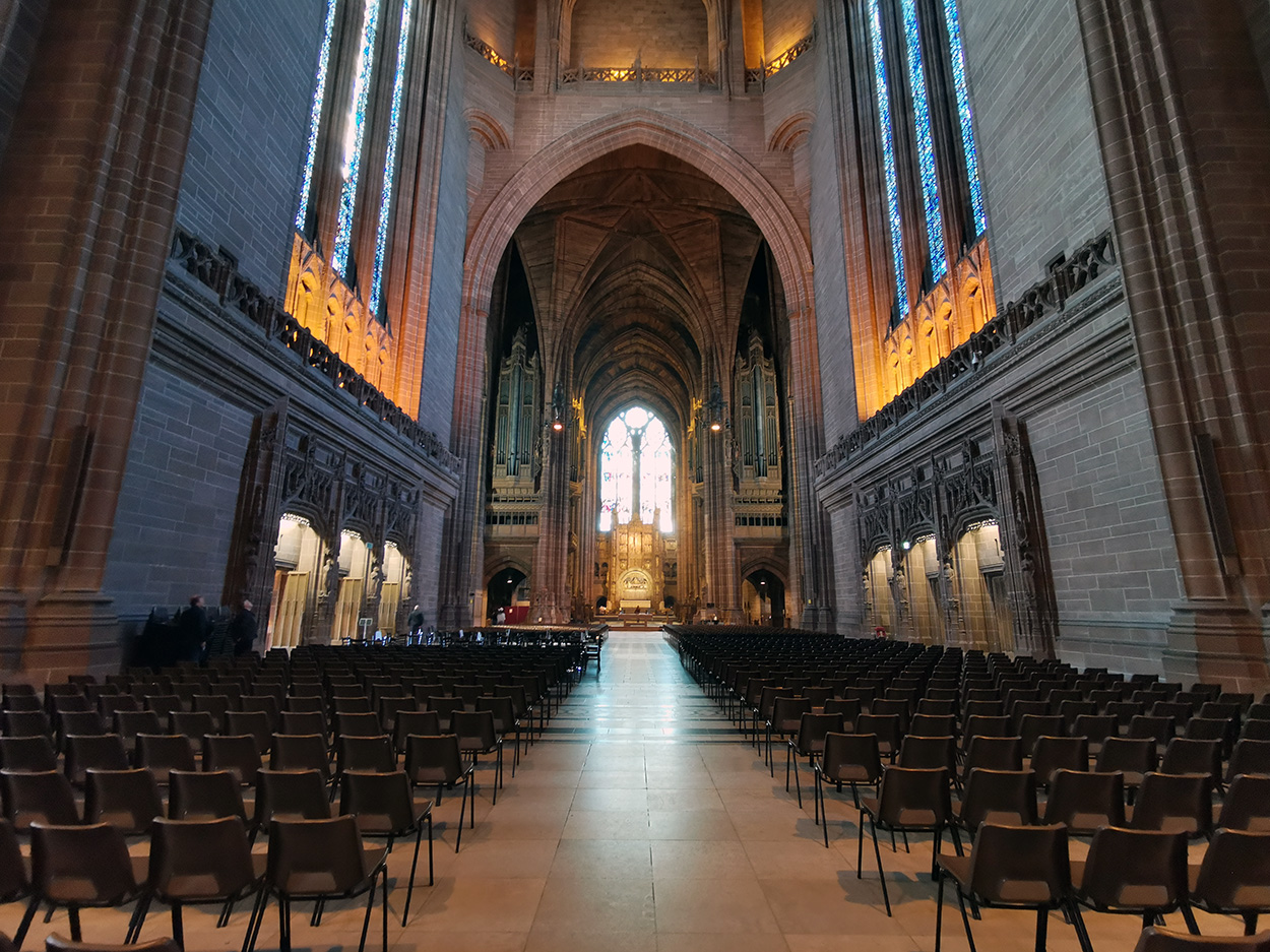 Inside Liverpool Cathedral.