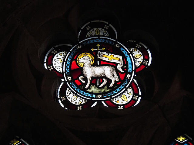 A stained glass window at Shipton Church.