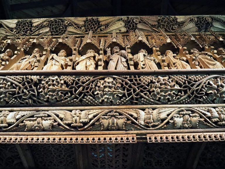 The rood-screen at St Anno's Church, Llananno.