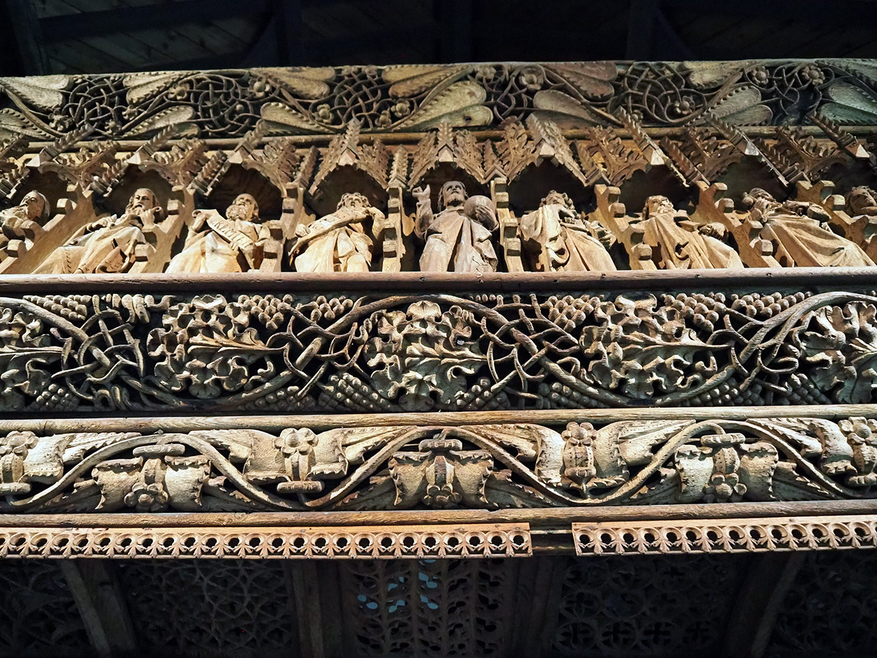 The rood-screen at St Anno's Church, Llananno.