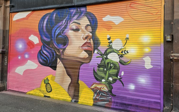 Street art on Stevenson Square, Manchester.