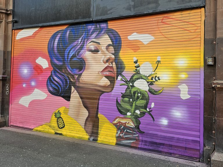 Street art on Stevenson Square, Manchester.