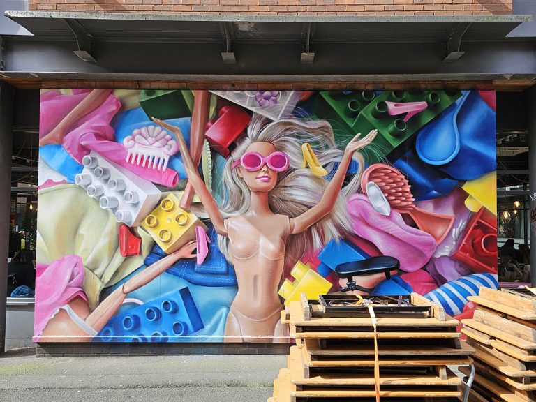 Barbie mural by Katie Scott.