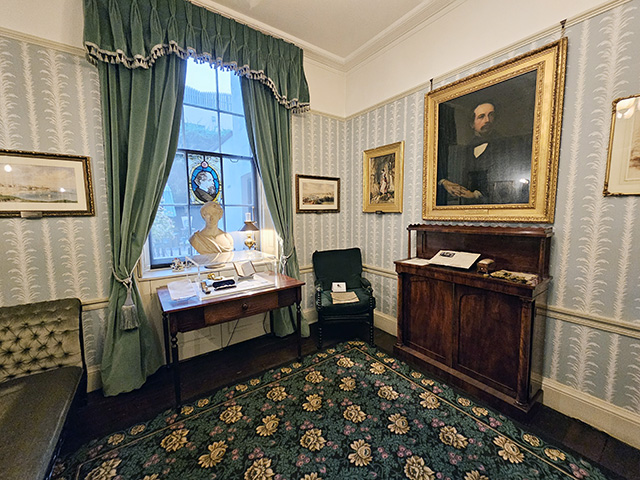 The Morning room on the ground floor of the Charles Dickens Museum.