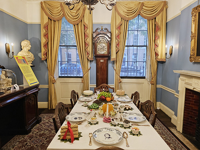 The Dining room at the Charles Dickens Museum.
